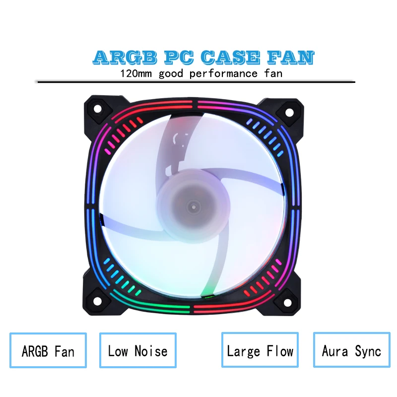 IWONGOU Argb Fan 120mm Silent High Performance 2200RPM Adjust Speed 6-1 Kit Fan Rgb Ar12 Pro 4PIN PWM 5V3PIN Cooling Fan for Pc