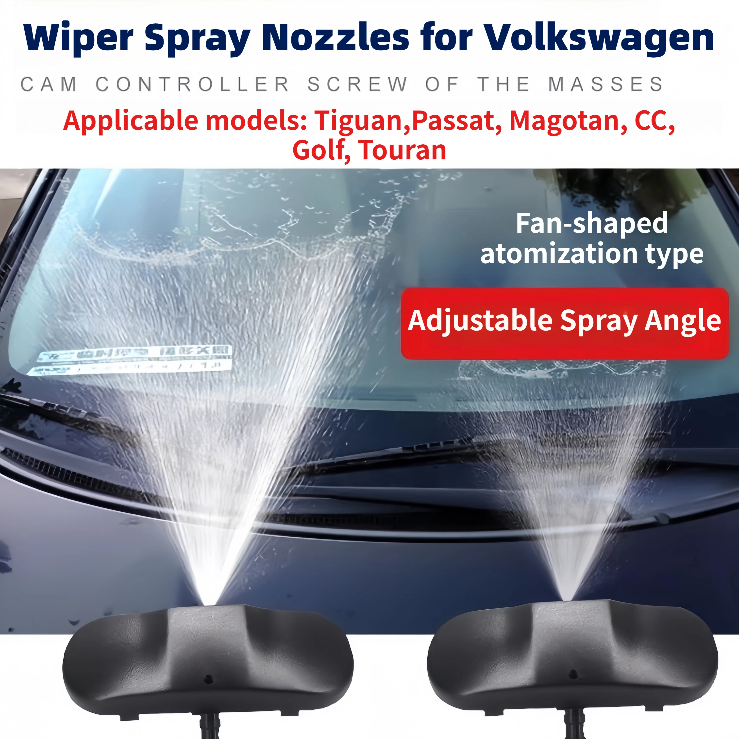 

Car Heated Front Window Windshield Spray Washer Nozzles For Volkswagen VW Golf MK5 6 7 Tiguan Passat B6 Jetta Front Spray Nozzle