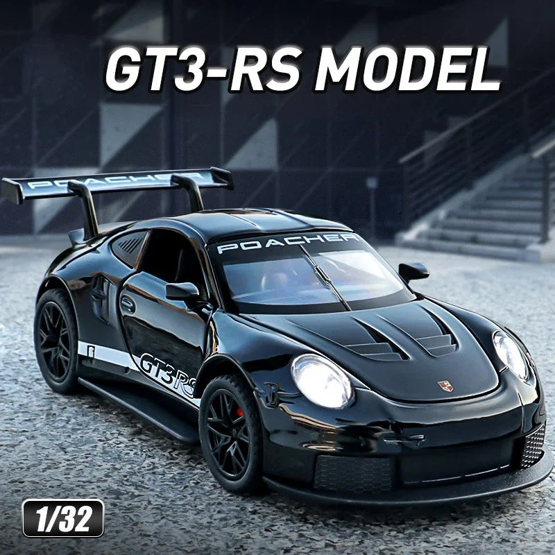 1:32 Porsche 911 GT3 RS  Alloy Toy Car Model Children Miniature Racing Car Pull Back Sound＆Light Diecast Metal Collection Gift ﻿