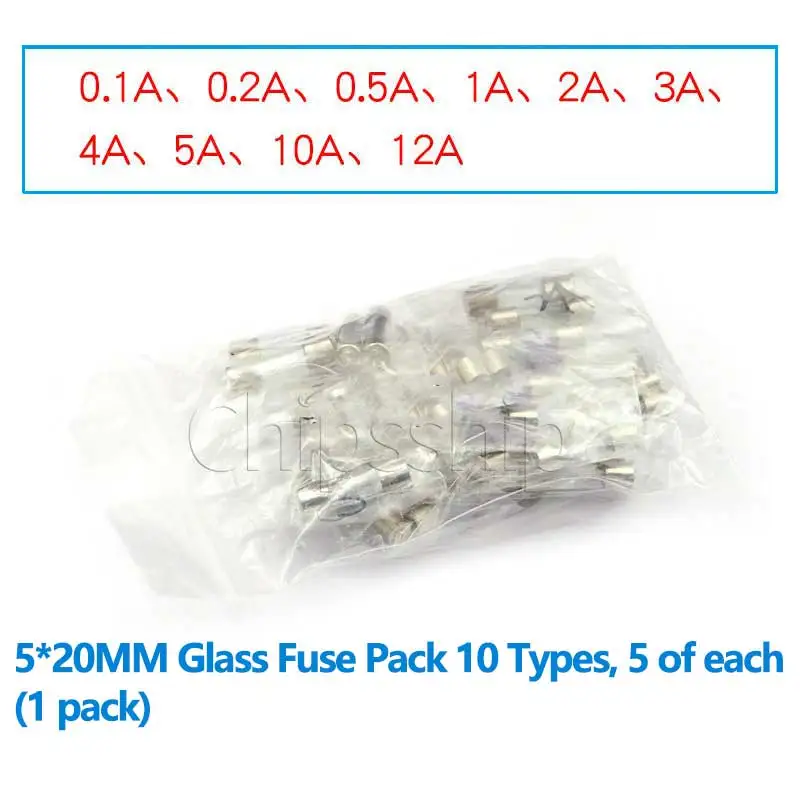 Fuse Box Glass Fuse Element Package 5*20MM 6*30MM Fast Melting 2A/10A /30A 250V