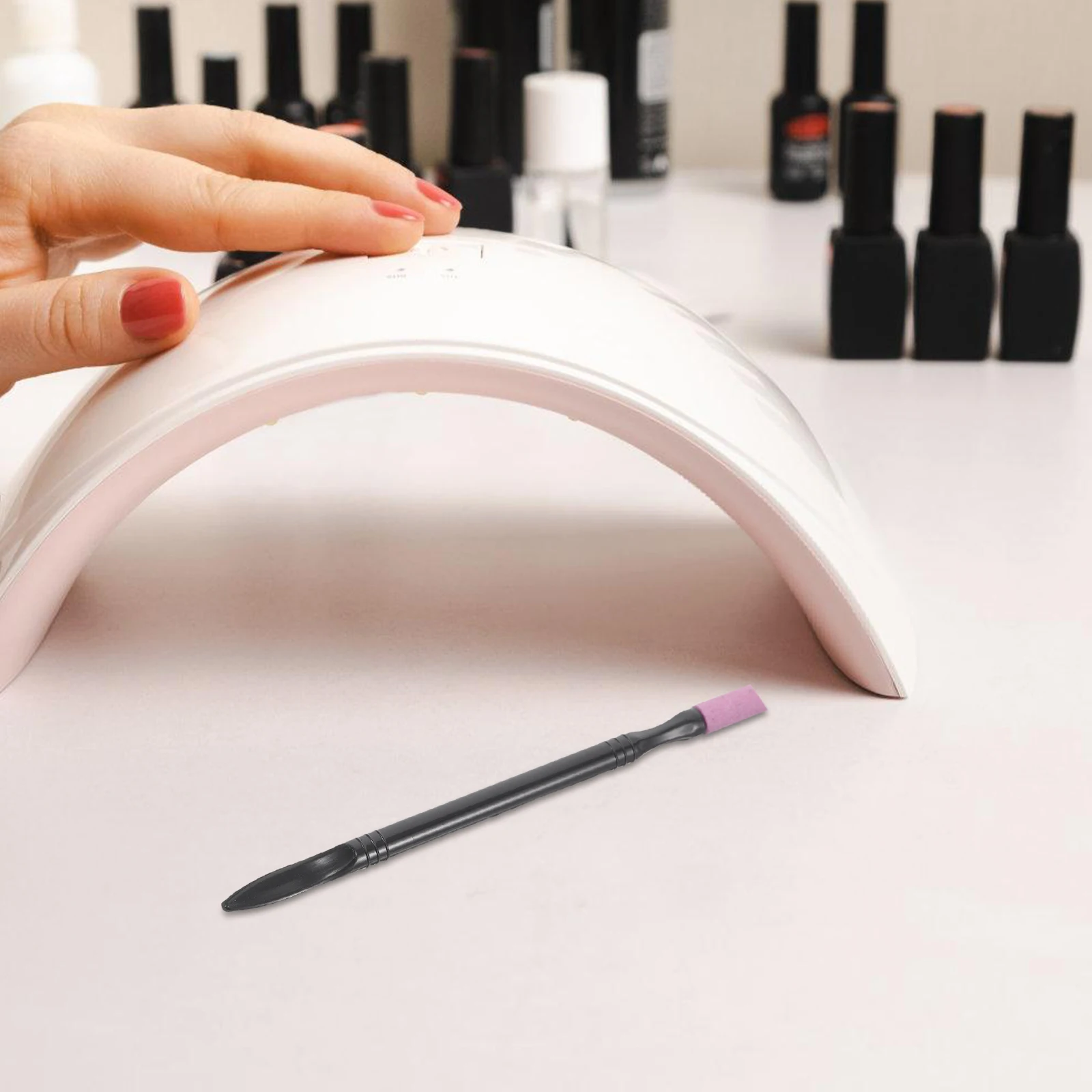 Stylo de meulage des ongles, outil de ponçage de manucure à double tête pour l'élimination des peaux mortes, soins des cuticules, ongles lisses et brillants, Portable, 5 pièces