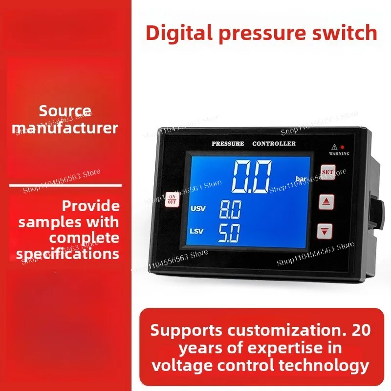 Intelligent Digital Pressure Switch with LCD Display, Adjustable High Accuracy Control for Vacuum and Negative Pressure Systems