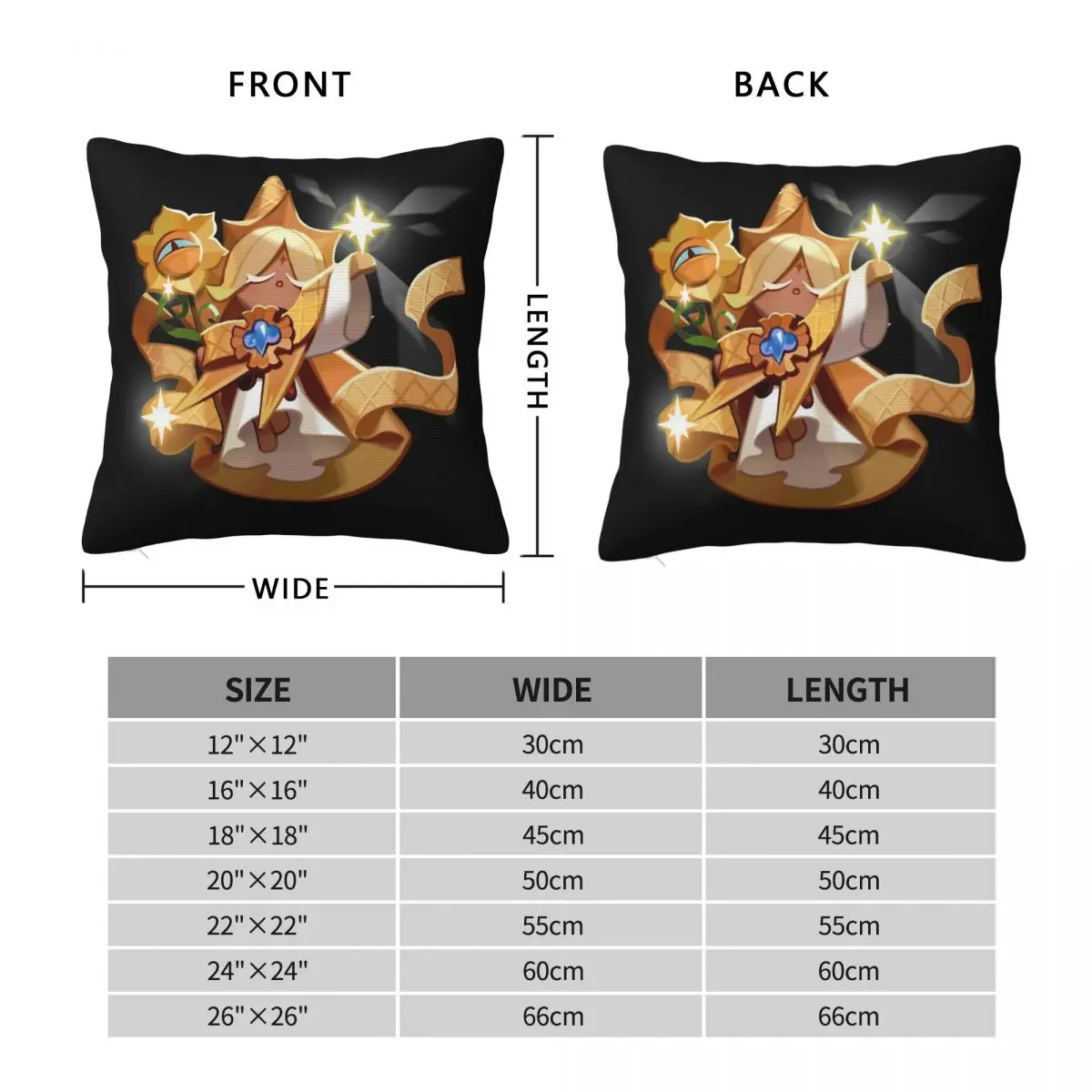 Pancake Cookie Run Pillowcase Polyester Linen Velvet Creative Zip Decor Throw Pillow Case Room Cushion Cover