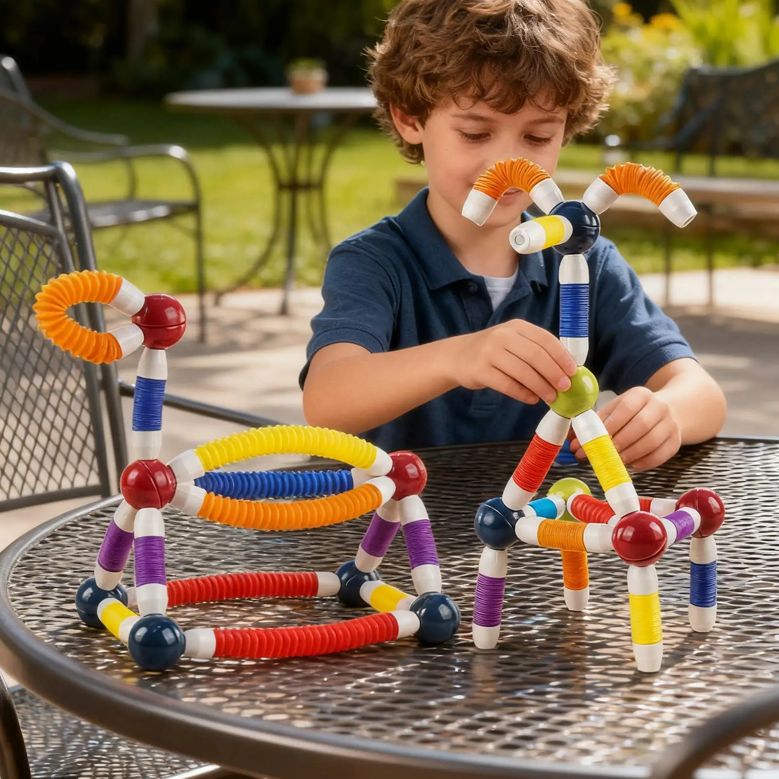 العصي المغناطيسية والكرات التعليمية التراص كرات تلسكوبي عصا مغناطيسية بناء مجموعة لصبي فتاة طفل الشباب الحضانة #2