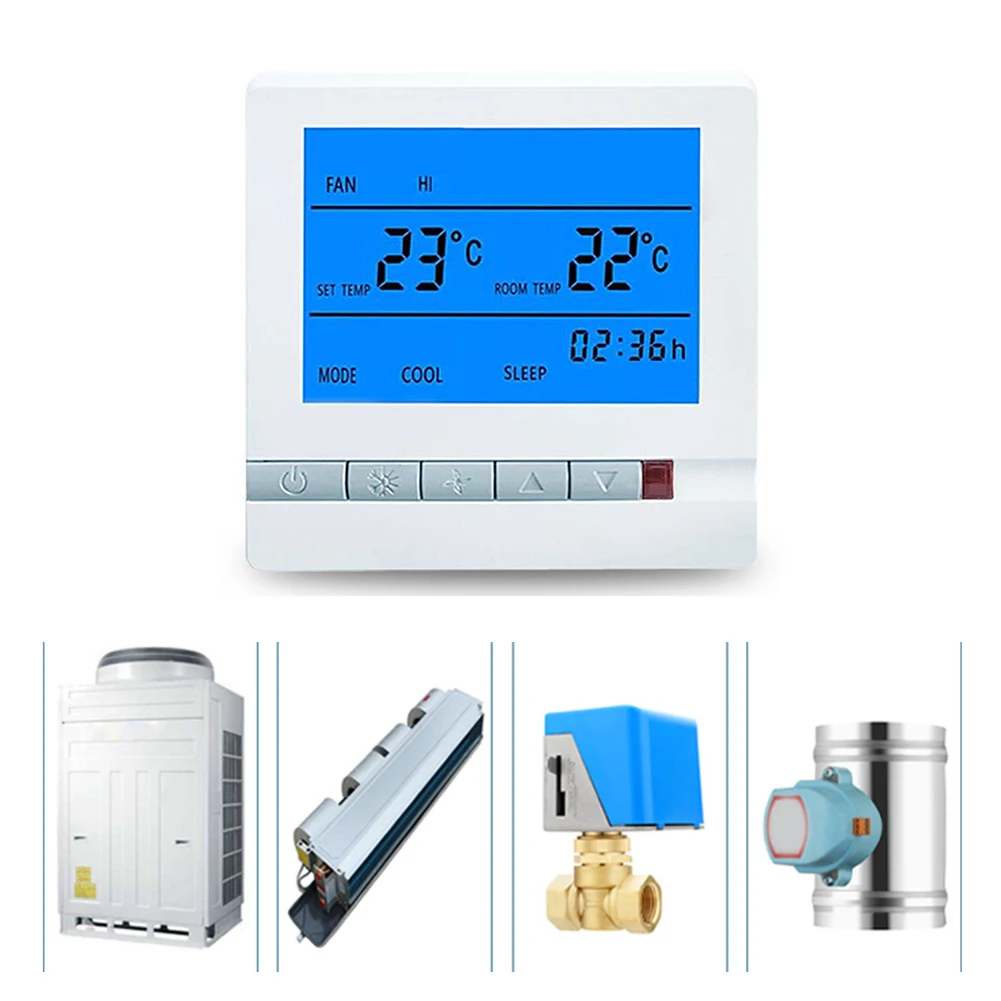 

Thermostat Control Panel Digital Thermostat Intelligent Air Conditioner LCD Display Temperature Controller