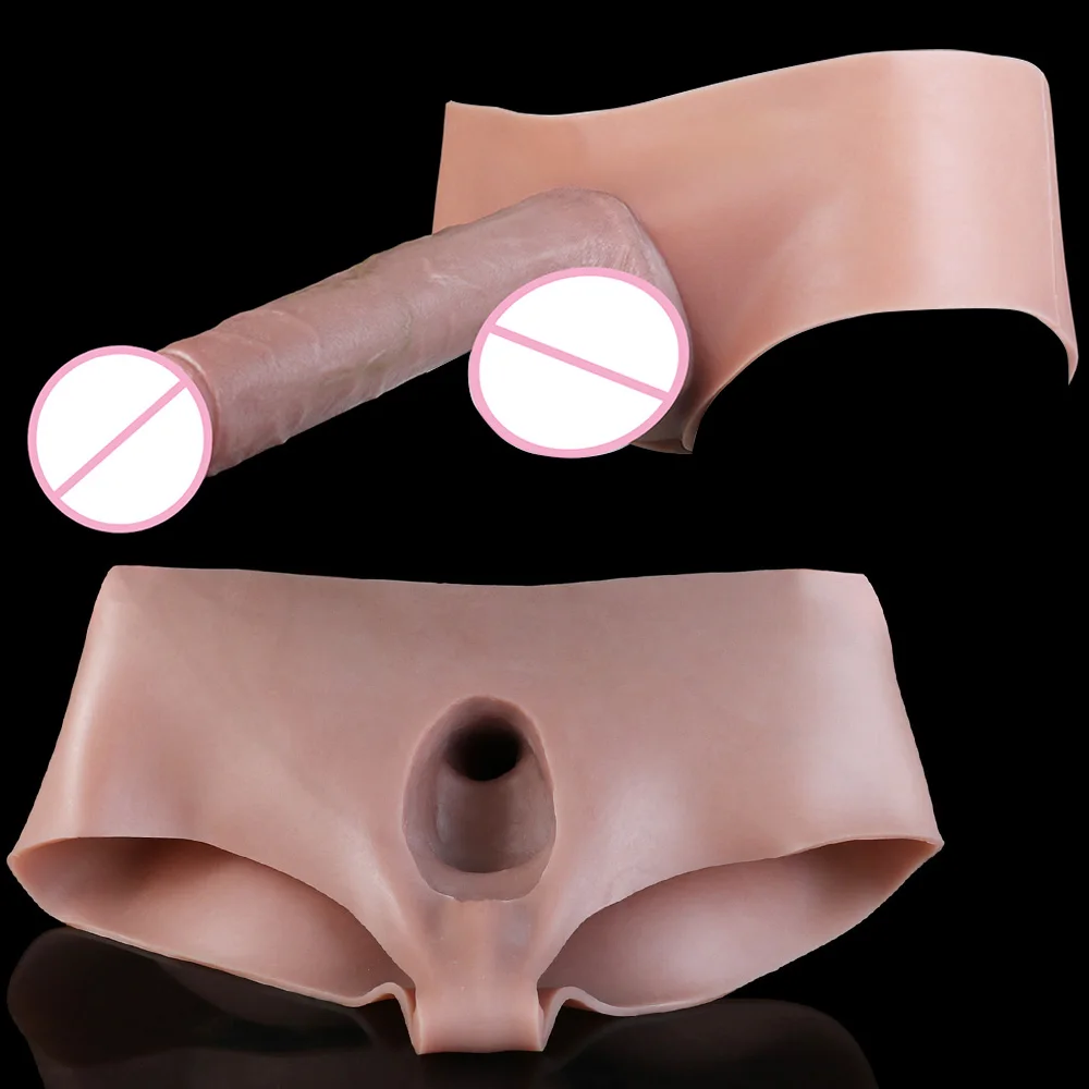 Realistic Hollow Strap On Dildo Pants,Wearable Liquid Silicone Harness Elastic Penis Sleeve,Belt Soft Flexible Couples Role Play