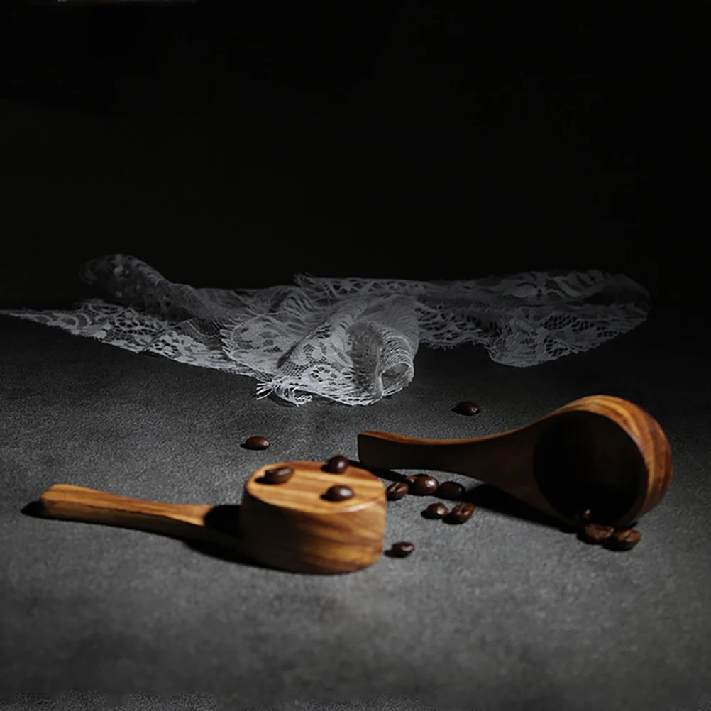 

Wooden Measuring Spoon 5ml H Scoop Stainless Steel Tablespoons Teakwood Practical Safe Kitchen Tool
