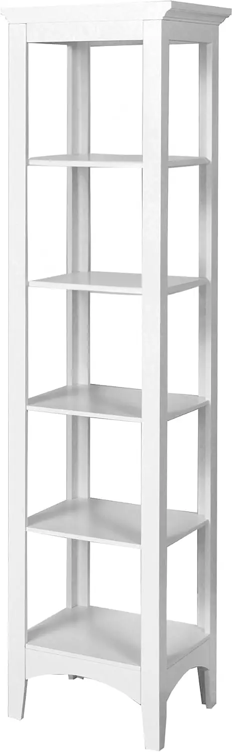 Teamson Home Madison 13 In. X 63 In. Freestanding Wooden Open Linen Tower For Storage Solutions In Bathrooms, Kitchens, Laundry