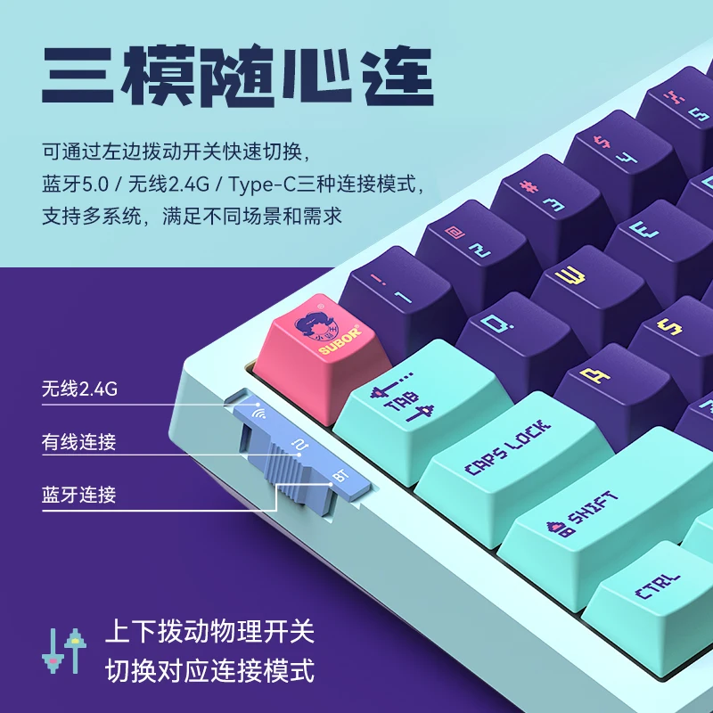 VGN X68 Mechanical Keyboard Wireless Bluetooth Three-mode RGB Customized Hot-swappable Gaming Keyboard PC Accessories