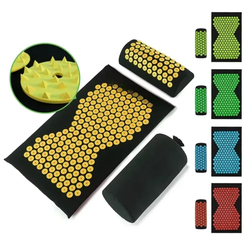 

#i Manufacturer Relieve Stress Back Body Pain Spike Acupressure Mat and Pillow Set Acupuncture Massage Mat