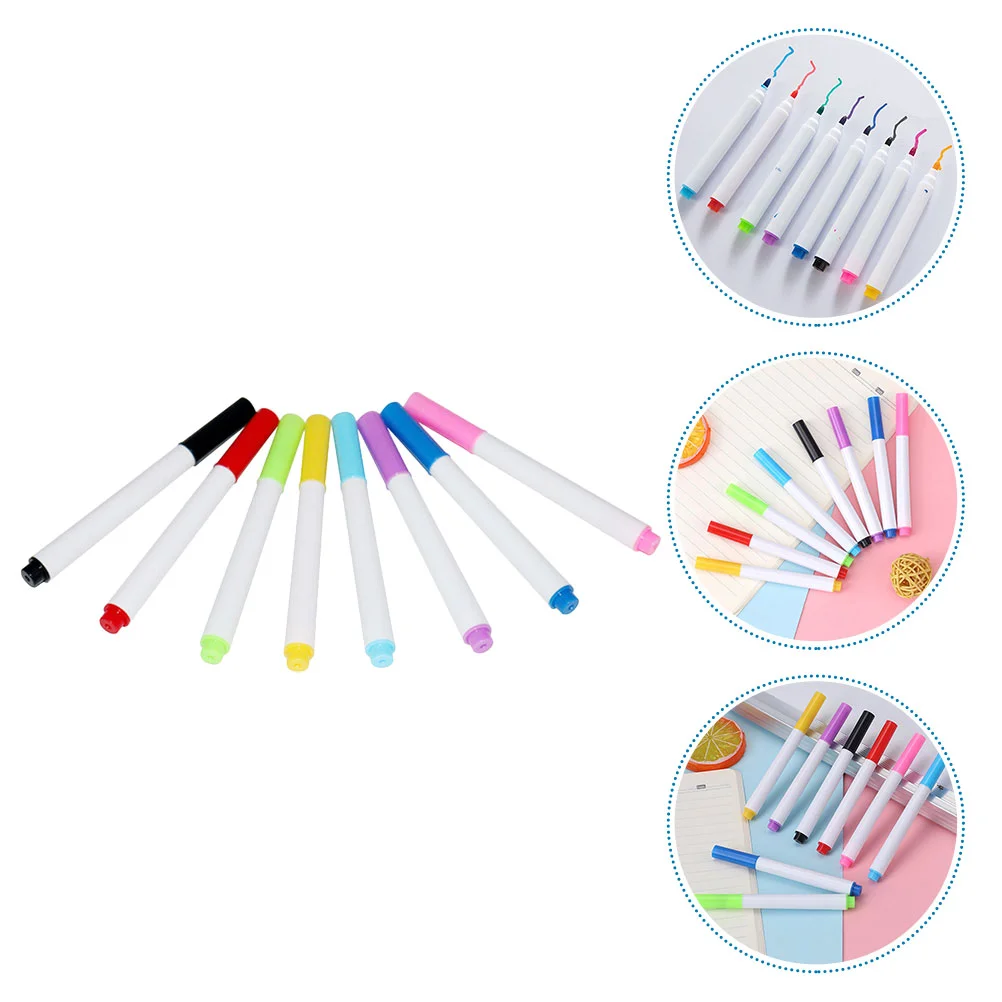 

8 Pcs Erasable Whiteboard Marker Dry Erase Pens Washable Markers Plastic Erasing Portable