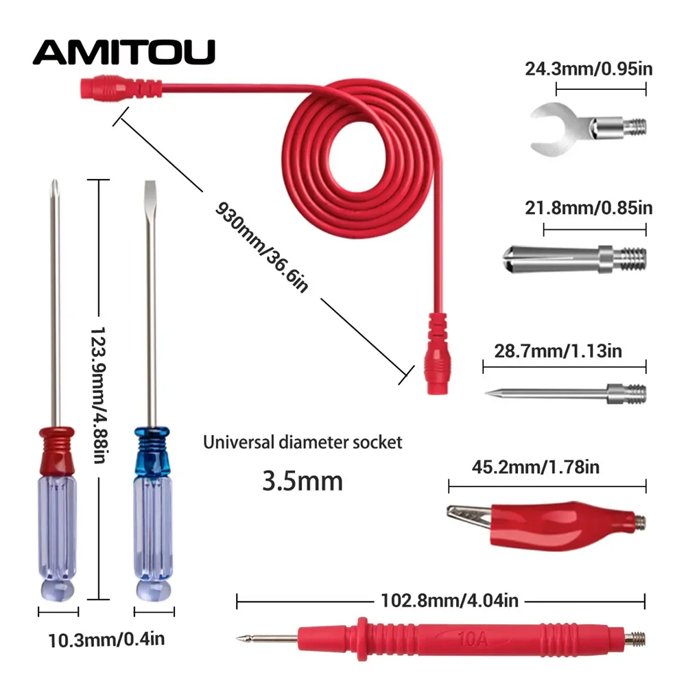 AMITOU 16/18 In 1 multimetro multifunzionale Tester sonda cavo cacciavite Tester multimetro cavo accessori elettricista