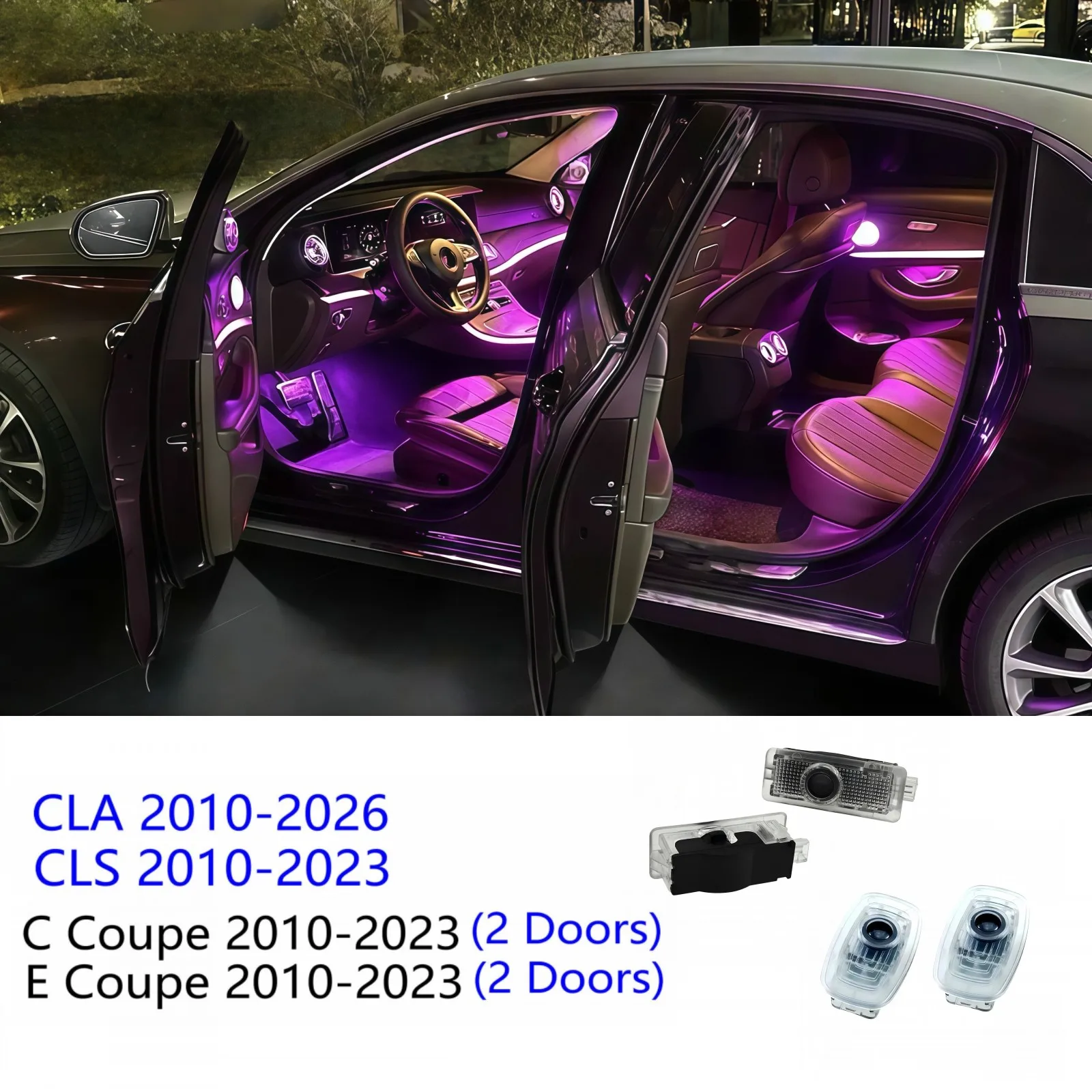 2pc Led Auto Tür Projektor Licht Für Mercedes Benz CLS CLA E C Coupe C207 W257 C238 W117 C117 C118 w218 C205 2010 2015 2017 2019
