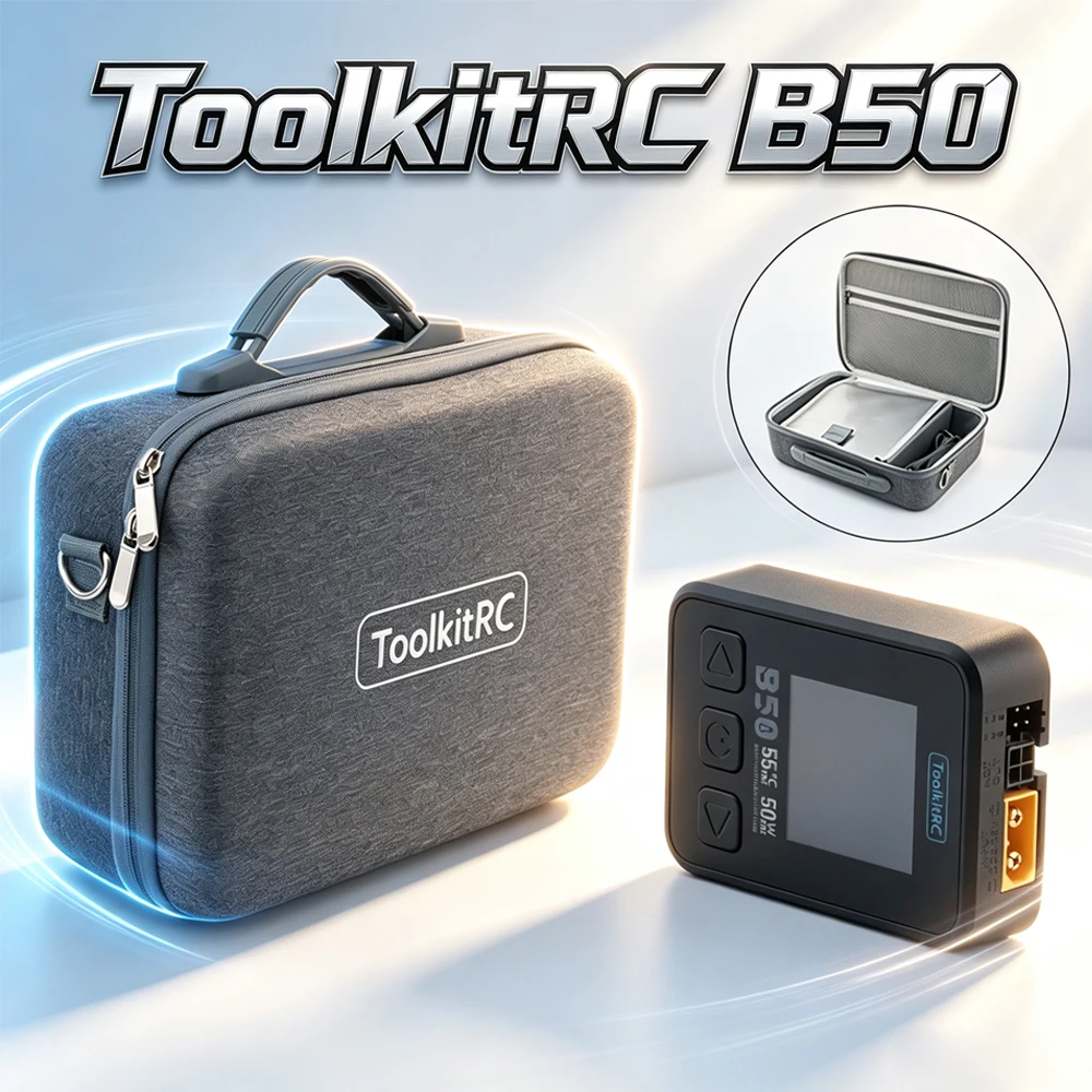 ToolkitRC B50 Battery Heating Pack 50W Quick Charger 20W Model Toy Battery Pack HD IPS Display For RC Model/Airplane/Quadcopter