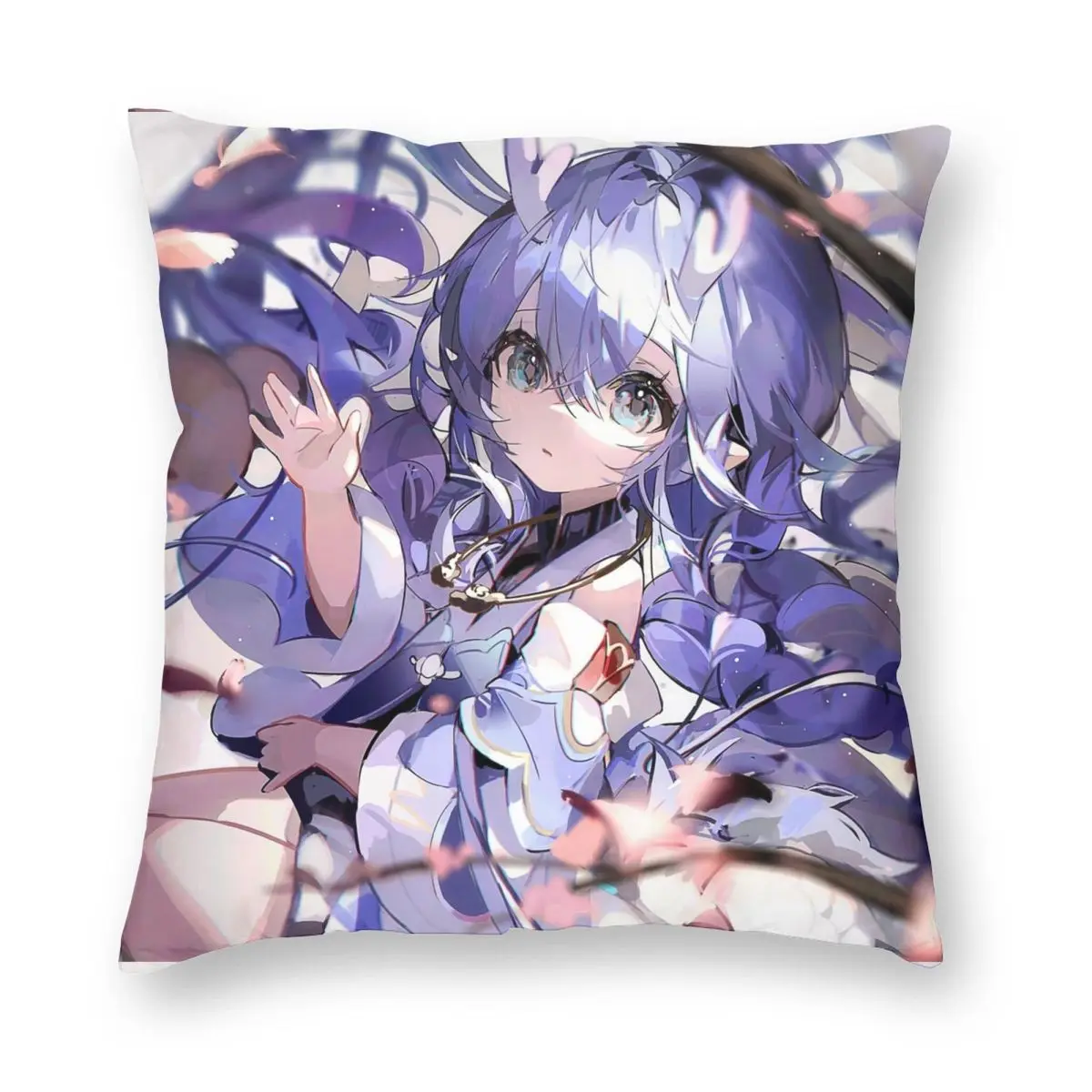 Bailu Honkai Star Rail Pillowcase Printed Fabric Cushion Cover Decorations Pillow Case Cover Home Zippered 45*45cm