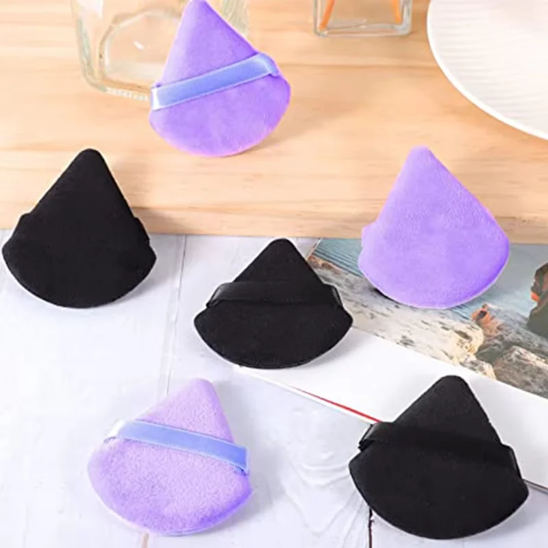 6Pcs Soft Powder Puff  Velour Triangular Powder Puff For Loose Powder Body Cosmetic Foundation Beauty Sponge Women Makeup Tools
