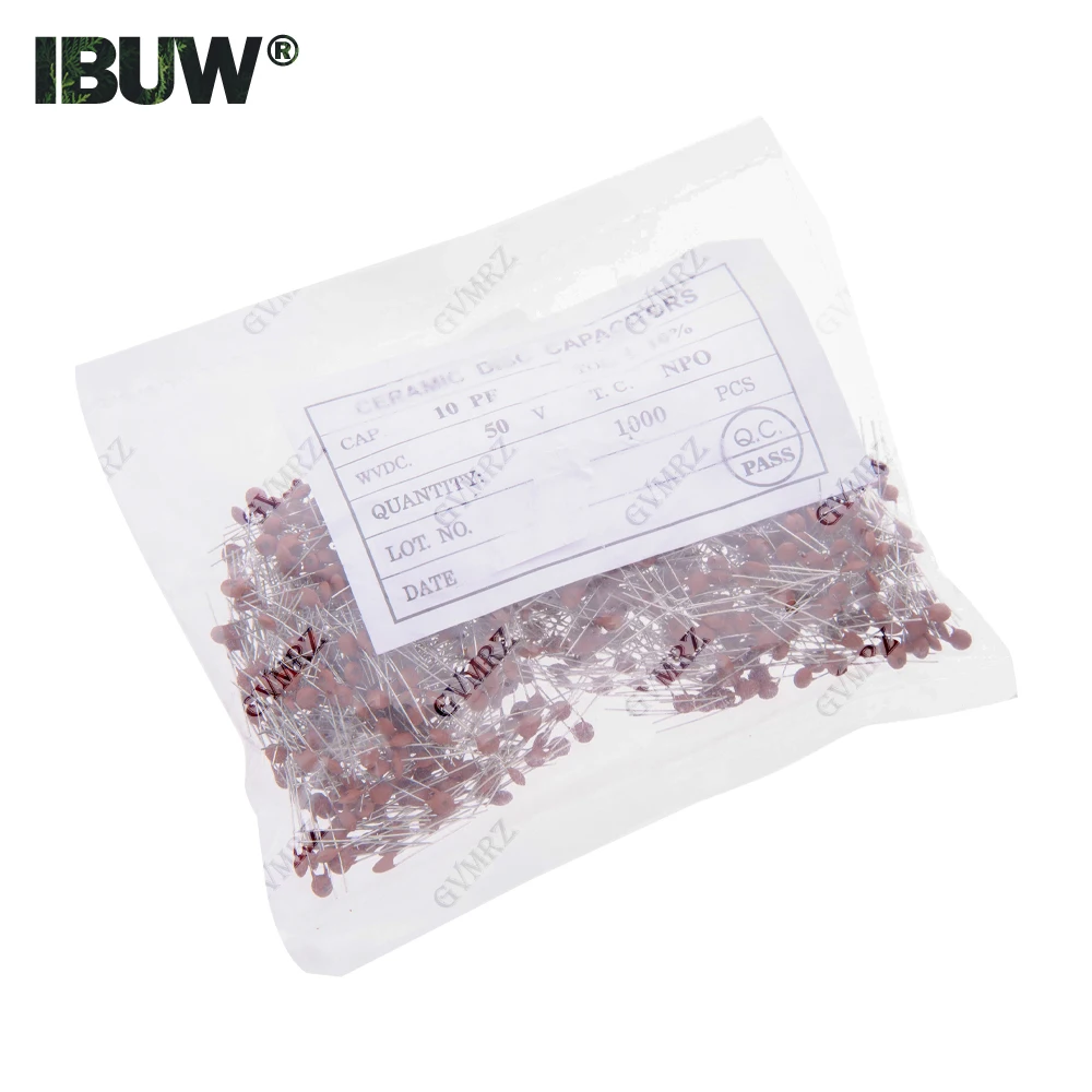100PCS/1000PCS 50V Ceramic Disc Capacitor Radial Lead Multiple Capacitance Options