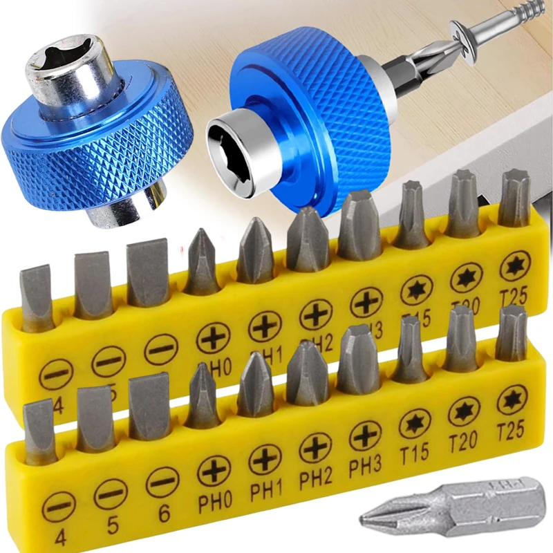 Набор коротких отверточных бит с шестигранным хвостовиком и трещоткой, с держателем, крестообразные и Torx биты, быстросменные насадки для ремонта дома