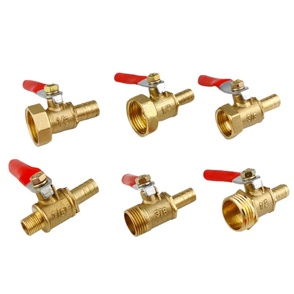

Brass Pagoda Internal and External Screw Ball Valve 6/8/10/12mm Internal Thread 1/2/3/4 Water, Oil, Gas, Fuel Pipe Accessories