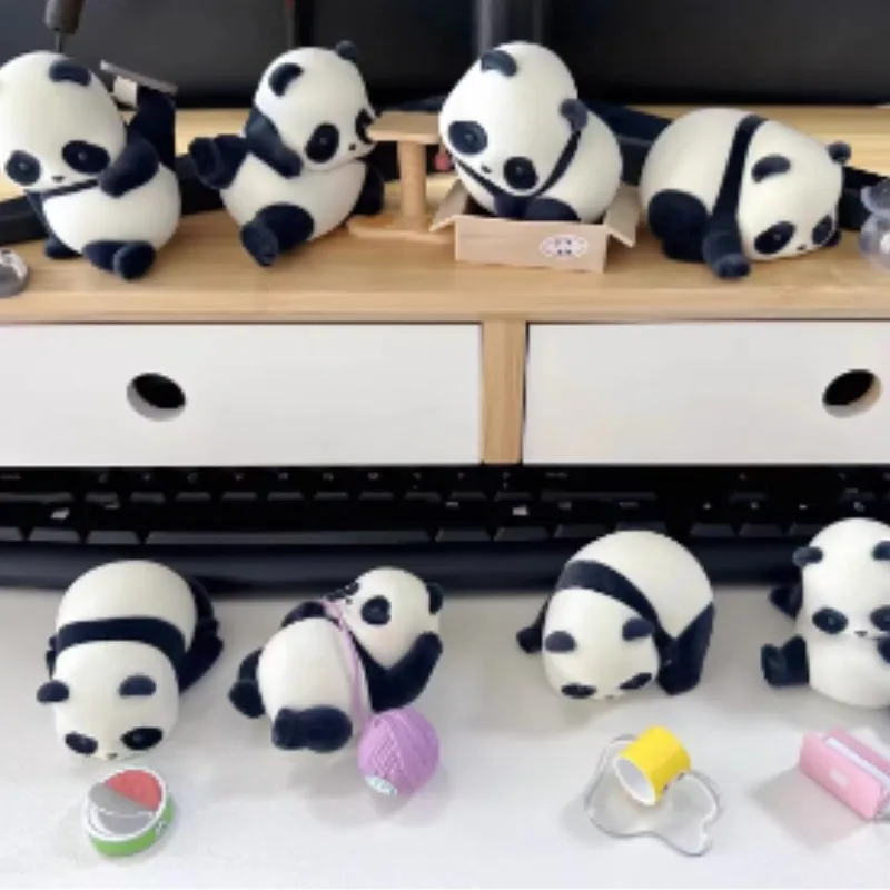 

Kawaii Animal Model Panda Roll Pandas Are Also Cat Series Blind Box Toys Ornaments Action Figures For Girls Gift Dolls Toys