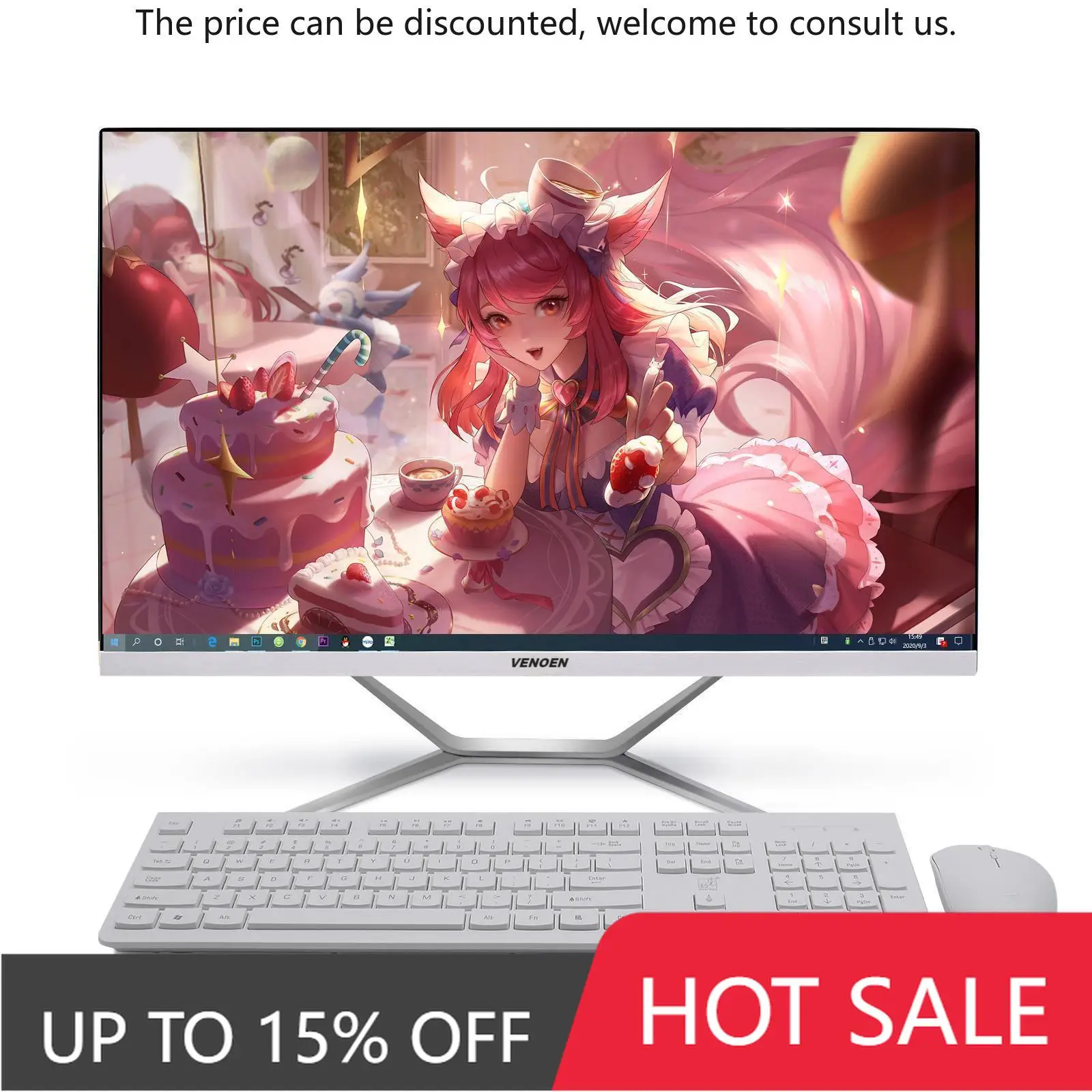 

Powerful Monoblock 23.8 Inch All In One Gaming Desktops PC I5 9400F I7 9700F Computador 1 GTX 1050ti For Student Company