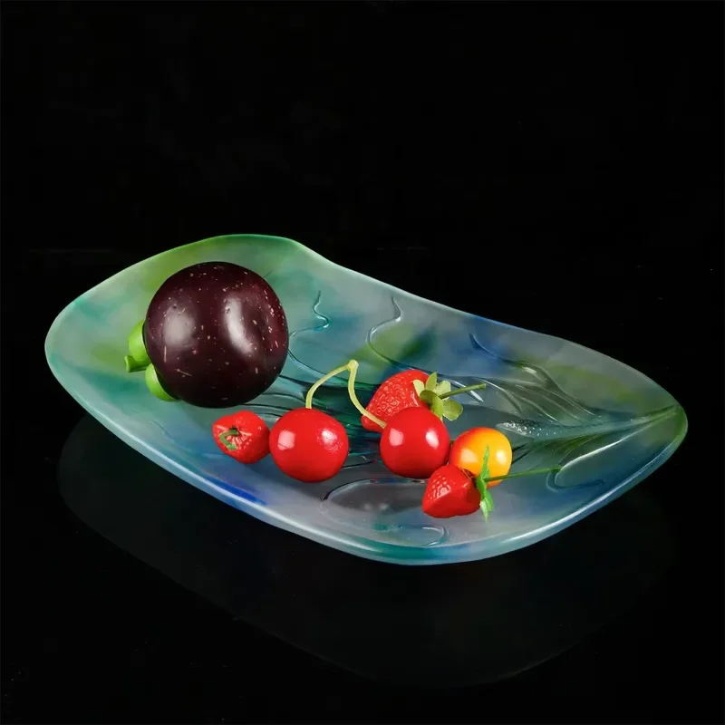 Home Decor Glass Cake Display Plate Glass Fruit Dessert Plate Serving Plates