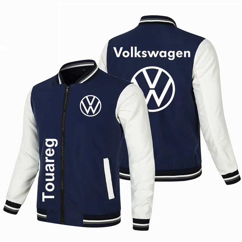 New Volkswagen logo printed jacket, men's casual zipper jacket for autumn and winter 2025, high-quality baseball jacket