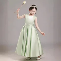 Girl Elegant Party Evening Dresses Luxury Ceremonial Eid Dresses 2 -13 Years Young Girls Green Dress Kid Children Costume