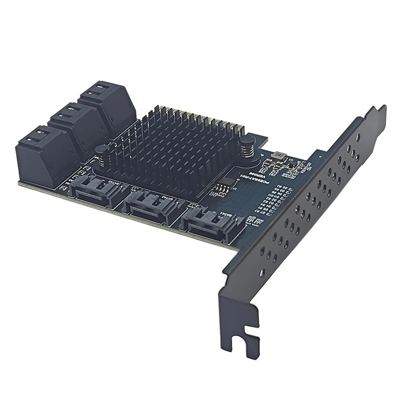 Kartu Ekspansi PCIE ke SATA III PCI Express 3.0 X4 ke SATA3.0 Adaptor Pengontrol 6Gbps Riser Multiplier Chip RTL9101 untuk Desktop