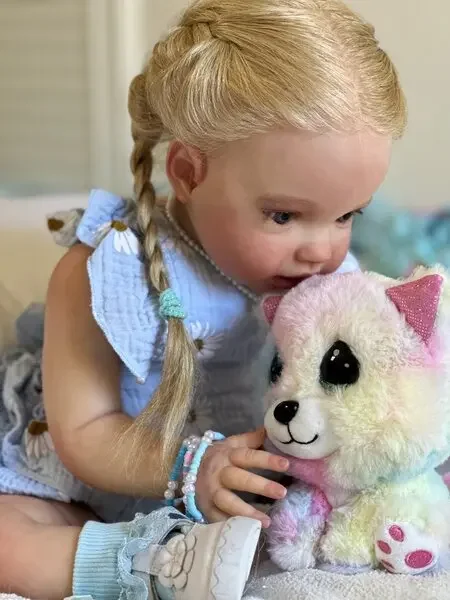 DLS – Lottie de bébé Reborn de 24 pouces, fourniture limitée personnalisée, avec cheveux enracinés à la main, poupée déjà finie avec différentes robes
