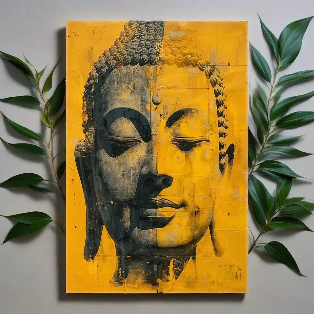 

2D Flat Iron Sheet Painting "Buddha" Decorative Art, Home Retro Wall Decoration, Festival Gift