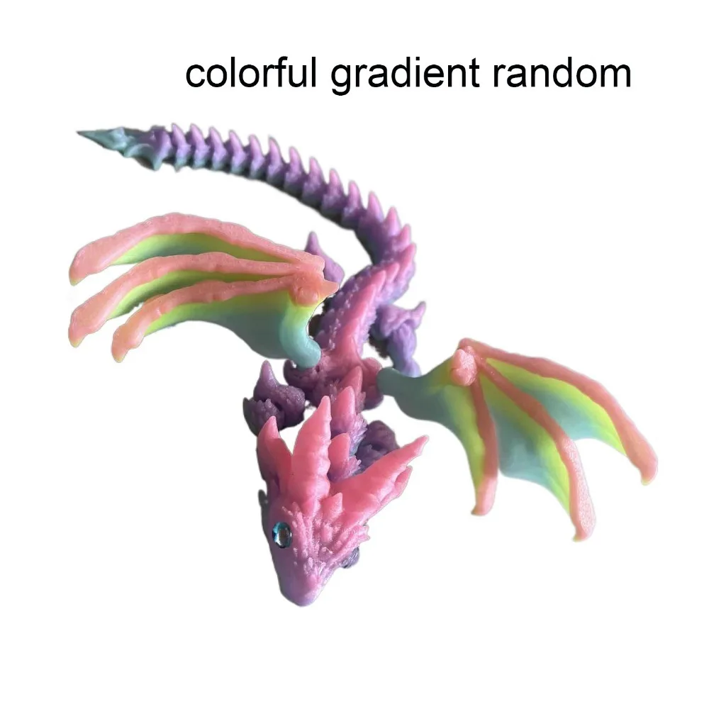 With Wings 3D Printed Flying Dragon Toy Joint Movable Articulated
