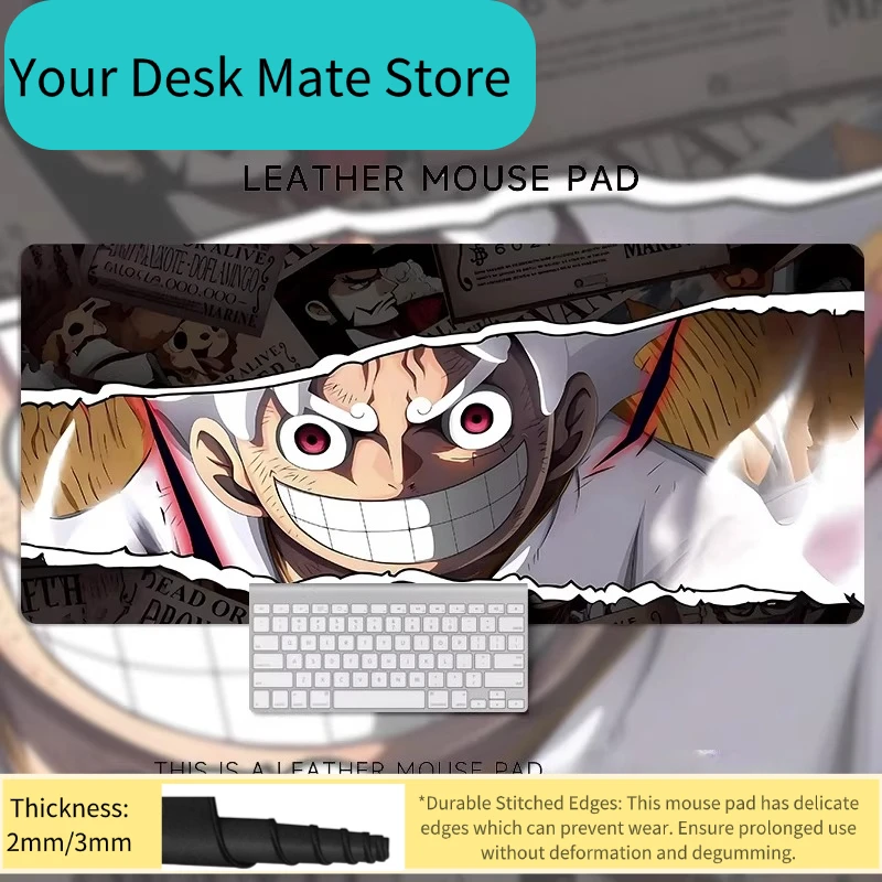

Oversize Animation Dormitory Computer Desk Desk Non-slip and Dirt-resistant Table Mat ONE PIECE 5th Gear Luffy Leather Mouse Pad