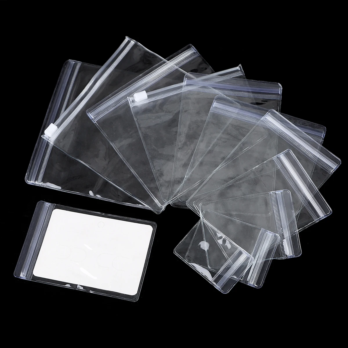 NONE PVC selbst dichtende Kunststoff-Edelstein-Reiß verschluss tasche, wieder verwendbare dicke transparente Reiß verschluss tasche, Geschenk verpackung Aufbewahrung tasche 10/50p