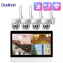 Gadinan WIFI 3MP Two-Way Audio PTZ Control Smart Camera System 7 Inch Screen NVR Video Surveillance AI Vision Auto Tracking