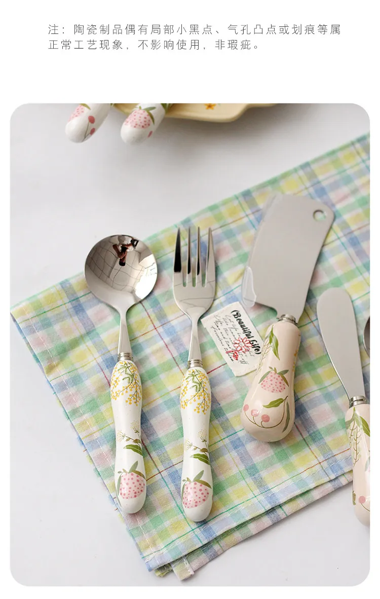 Export Surplus Ceramic Coffee Spoon Fork Set Household Tableware