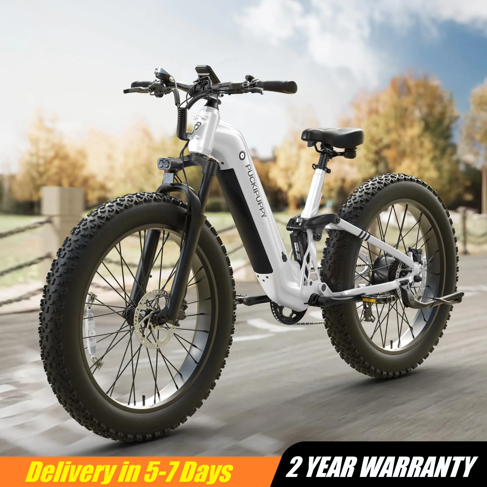 PUCKIPUPPY Boxer St bicicleta eléctrica 26 "neumático ancho suspensión completa Step-Thru Ebike 960W 48V 20AH batería bicicletas eléctricas para adultos