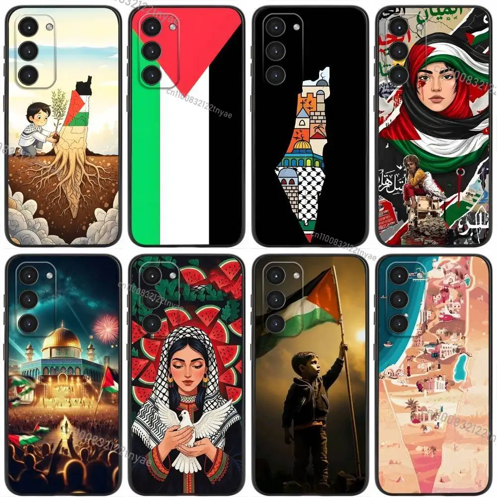 

P-Palestine-es-F-Flag MAP Phone Case For Samsung Galaxy A20,21s,22,31,32,52,53,72,73,80,91 Soft Liquid Silicone Black Cover