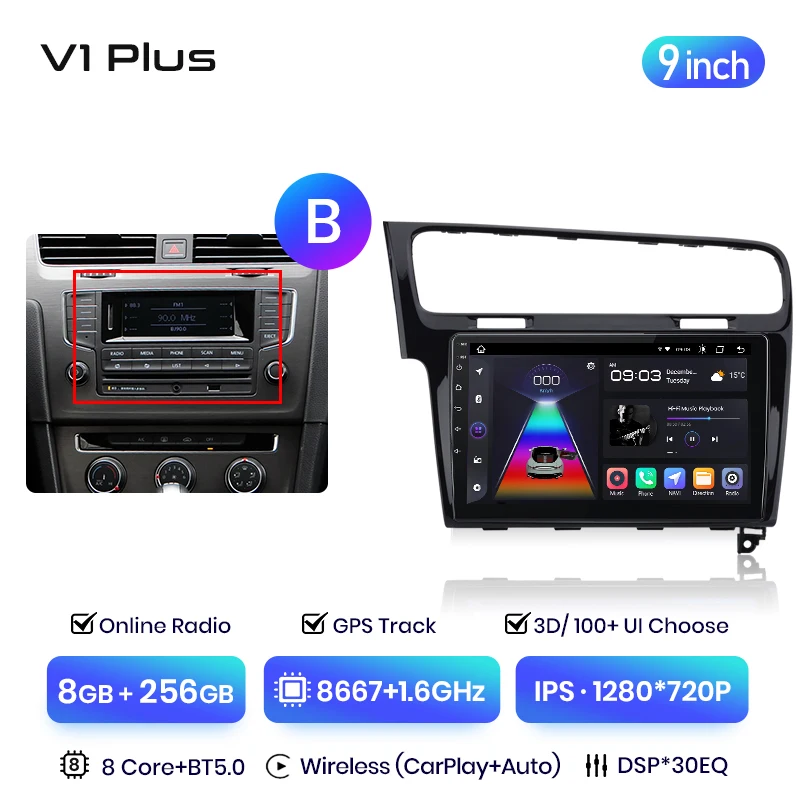 Junsun V3 Plus 2K Draadloze Carplay Android Auto Intelligente Systemen Voor Vw Volkswagen Golf 7 2013-2017 Autoradio