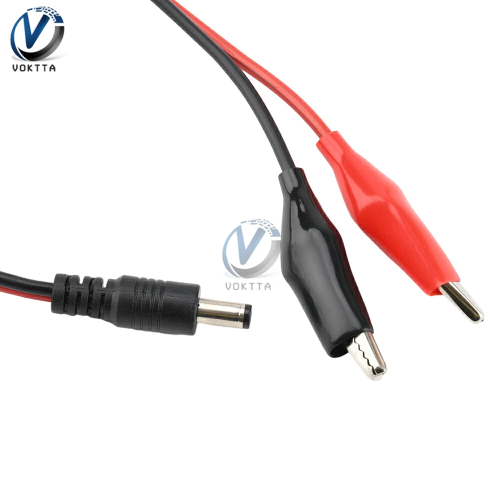 1pcs คลิปจระเข้ DC 5.5*2.1 มม.ชาย/หญิงหัวจระเข้คลิปสายไฟเชื่อมต่อทดสอบสาย 30 ซม.