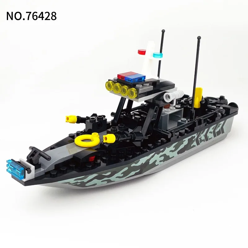 76428 Barracuda Assault Boat Assembled Small-particle Toys, Gangsters, Dolls, Birthday Gifts, Holiday Gifts