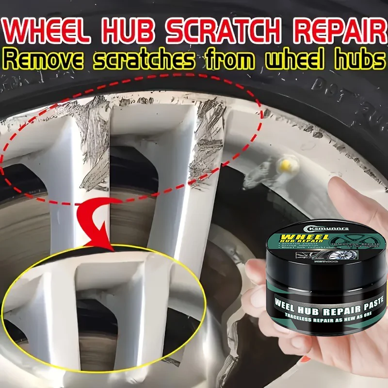 معجون إصلاح عجلة السيارة لسبائك الألومنيوم وعجلات الكروم وإزالة الخدوش والبهتان والأكسدة، ري فضي أبيض وأسود