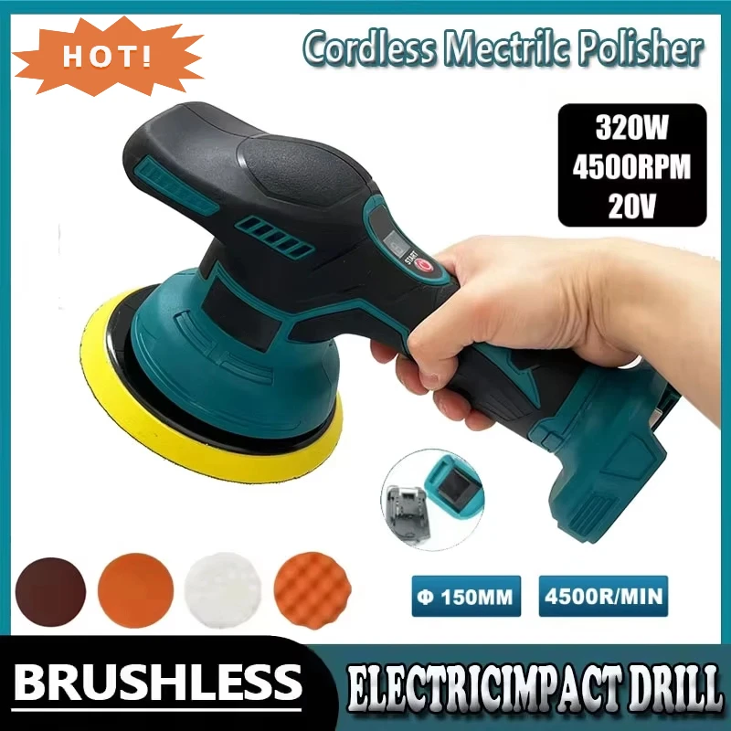 

Fit Makita 8 Gears Digital Display Cordless Car Polisher Electric Polisher Auto Car Waxing Polishing Machine For 18V Battery