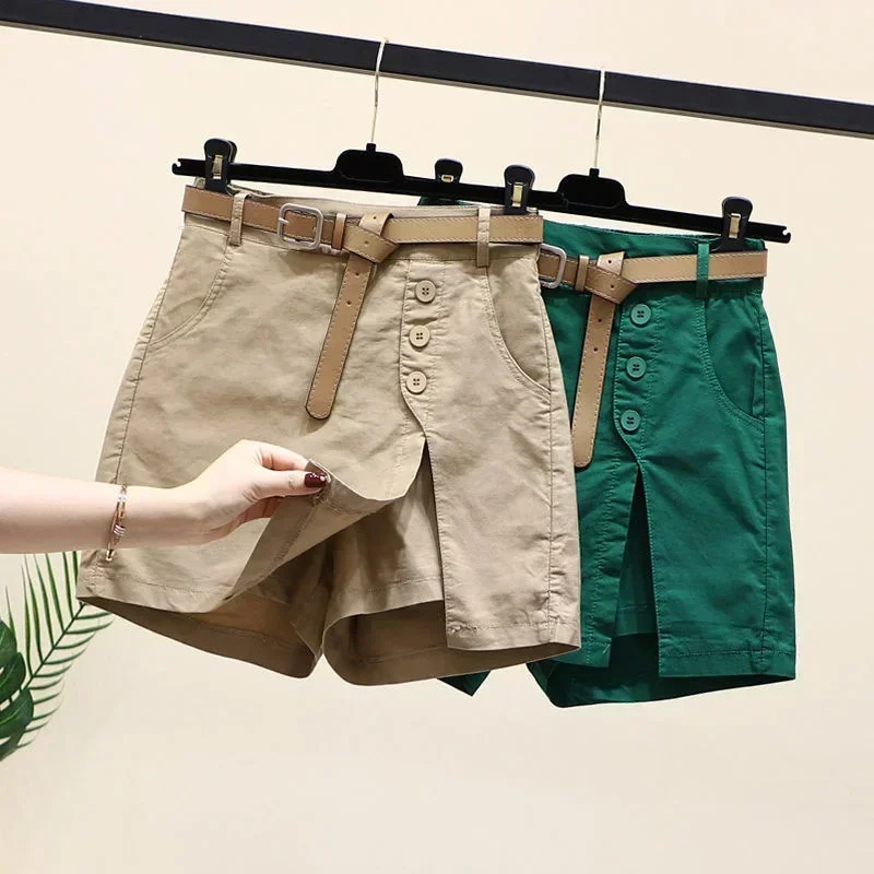 

Pure cotton casual shorts for women in summer wear Korean version versatile A-line pants summer pants women's shorts