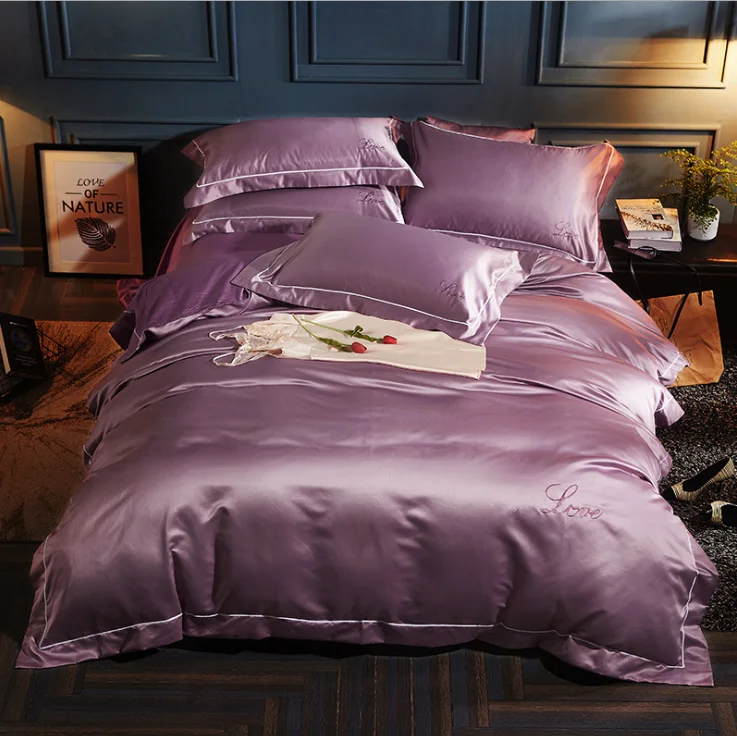 

China Supplier pure mulberry Silk Bed Sheet Set Comforter Set Bedding set four pieces