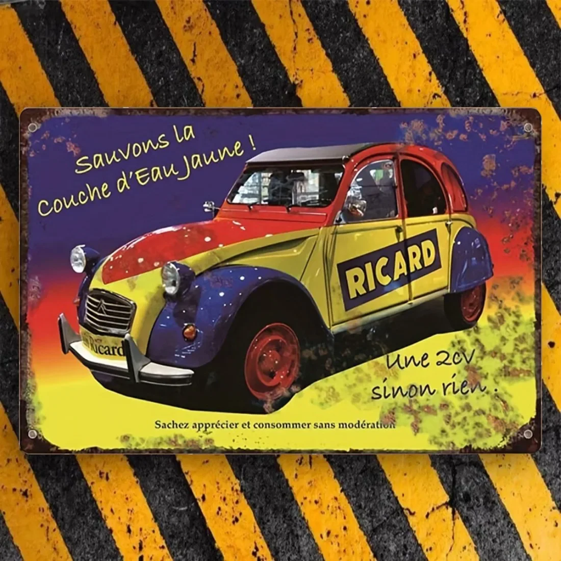 1PC Ricard Car Vintage Garage Sign - Retro Tin Wall Decor for Man Cave, Home & Garage, 8