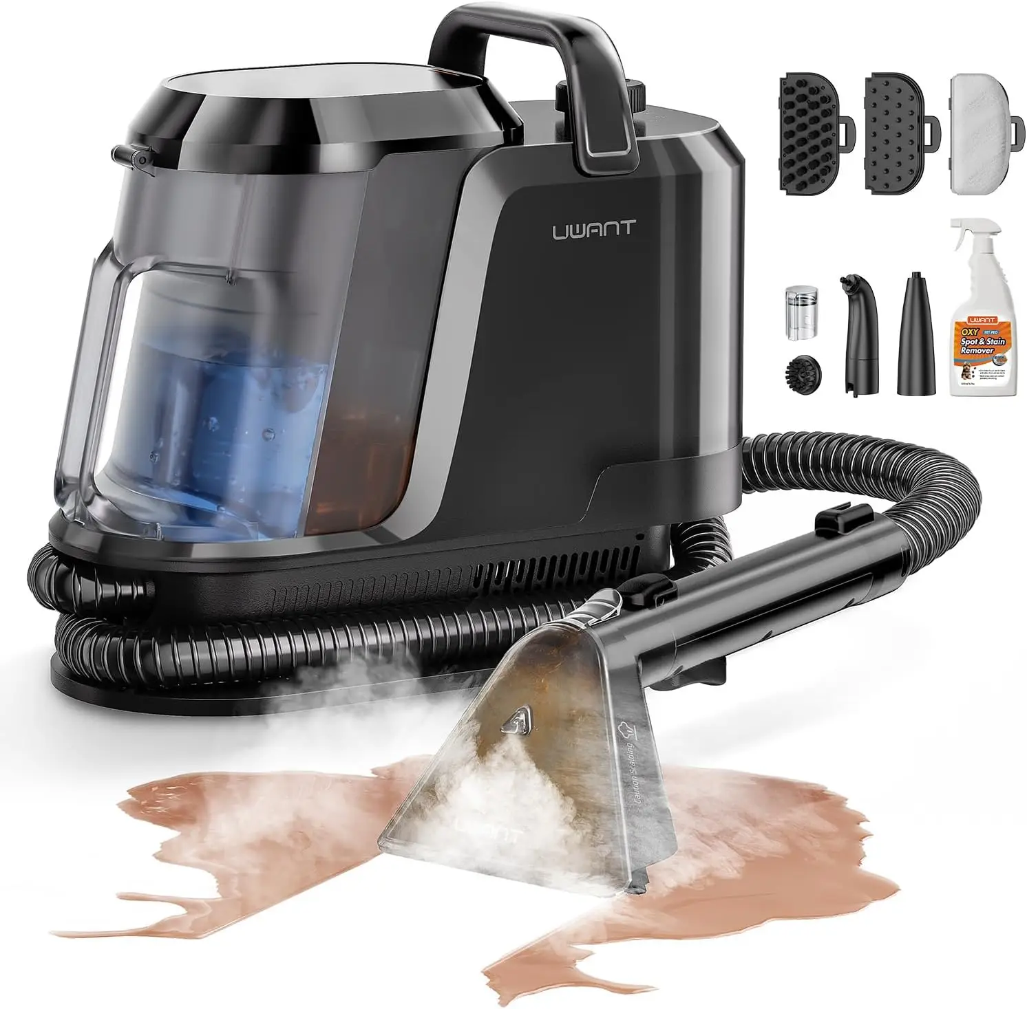 18Kpa Powerful Carpet Cleaner with Steam Hot Cold Water System Pet Stain Remover Upholstery Cleaning Machine