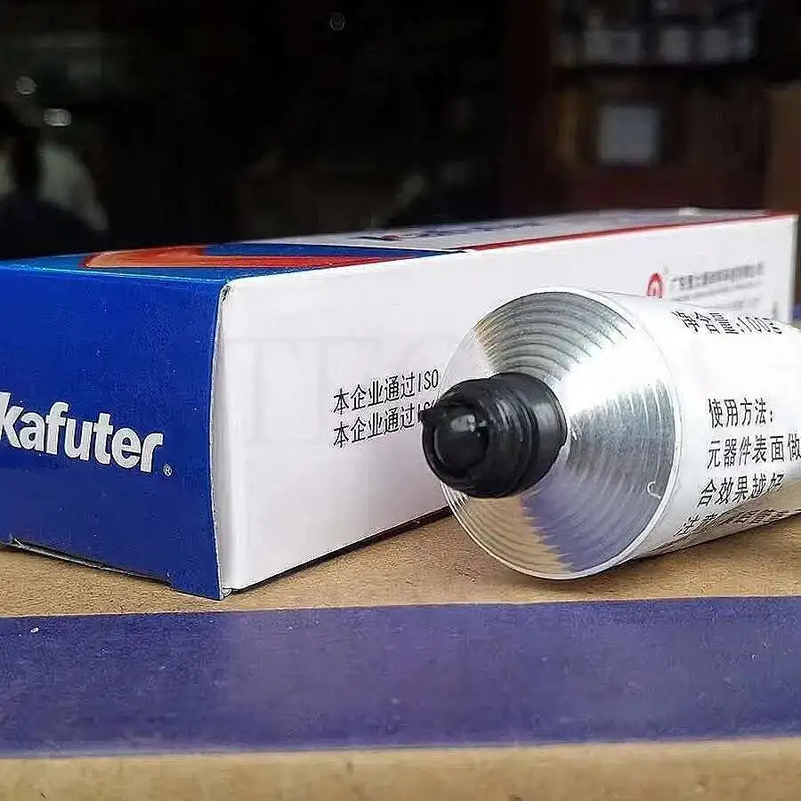 2 pezzi Kafuter K-5915B colla nera sigillante resistente al calore ad asciugatura rapida sigillante industriale colla ignifuga 100g