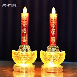 2pcs Simulation Flame Buddhist Guanyin Enshrined Ornament Home Fengdhui Decoration Bringing Good Luck