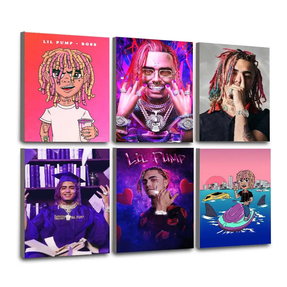 Постер с изображением рэпера L-Lil Pump, настенное искусство для декора кабинета, гостиной, уникальное украшение для дома, подарок